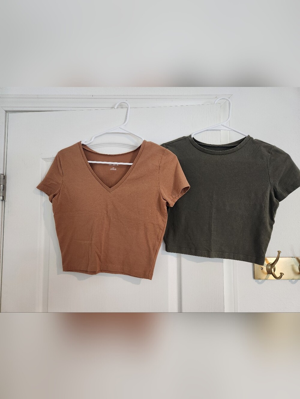 Bundle Of 2 Wild Fable Green and Tan Crop Tops
